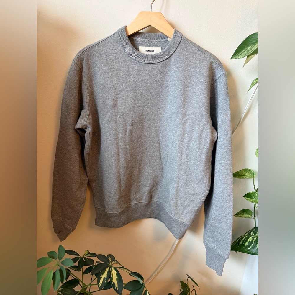 Buck Mason Heather Gray Crewneck Sweater NWOT (Men’s XS, Women S)